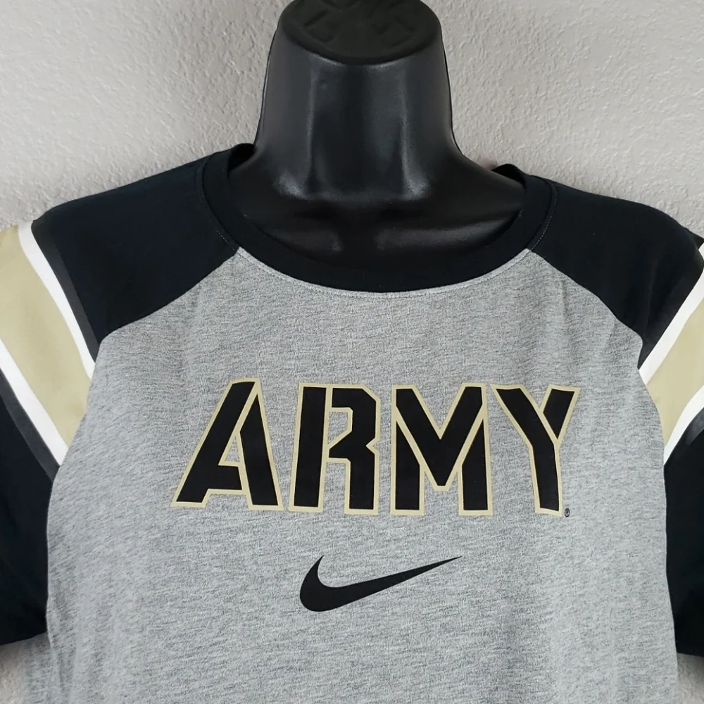 Nike | Women's Black Gray Cotton Short Sleeve Army Tee Sz S